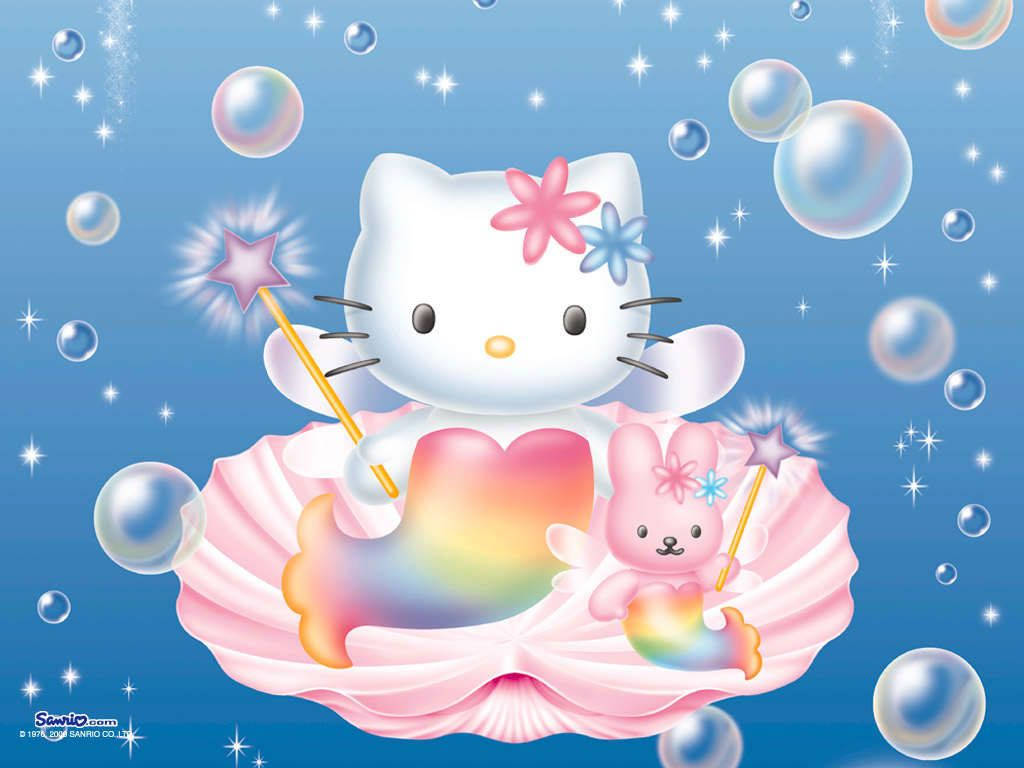 PFP Iepure Sirenă și Hello Kitty Fundal