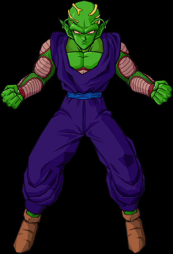 Piccolo din Dragon Ball Z în Poziție de Luptă Fundal