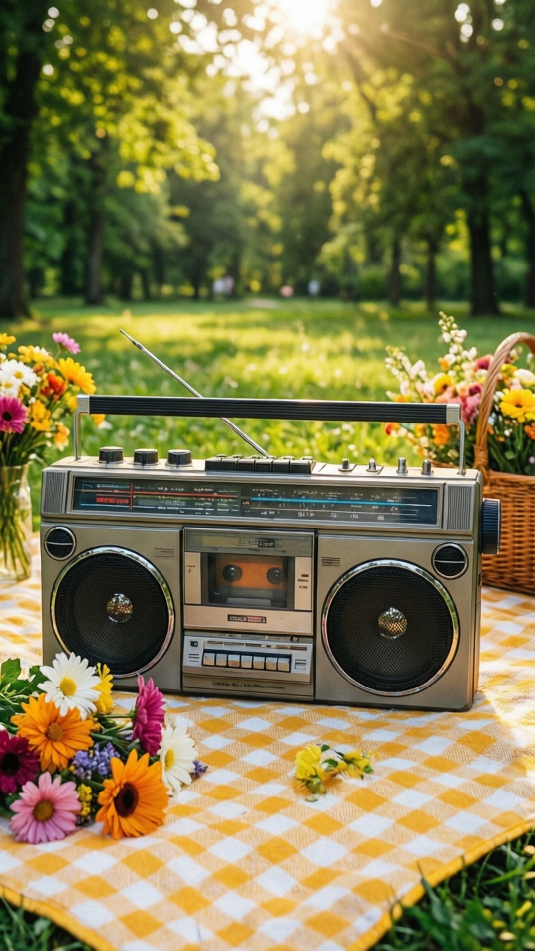 Picnic cu Boombox Fundal