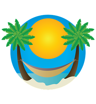 Pictogramă plajă tropicală — Cer Fundal