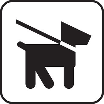 Pictogramă semn cu câine în lesă Fundal