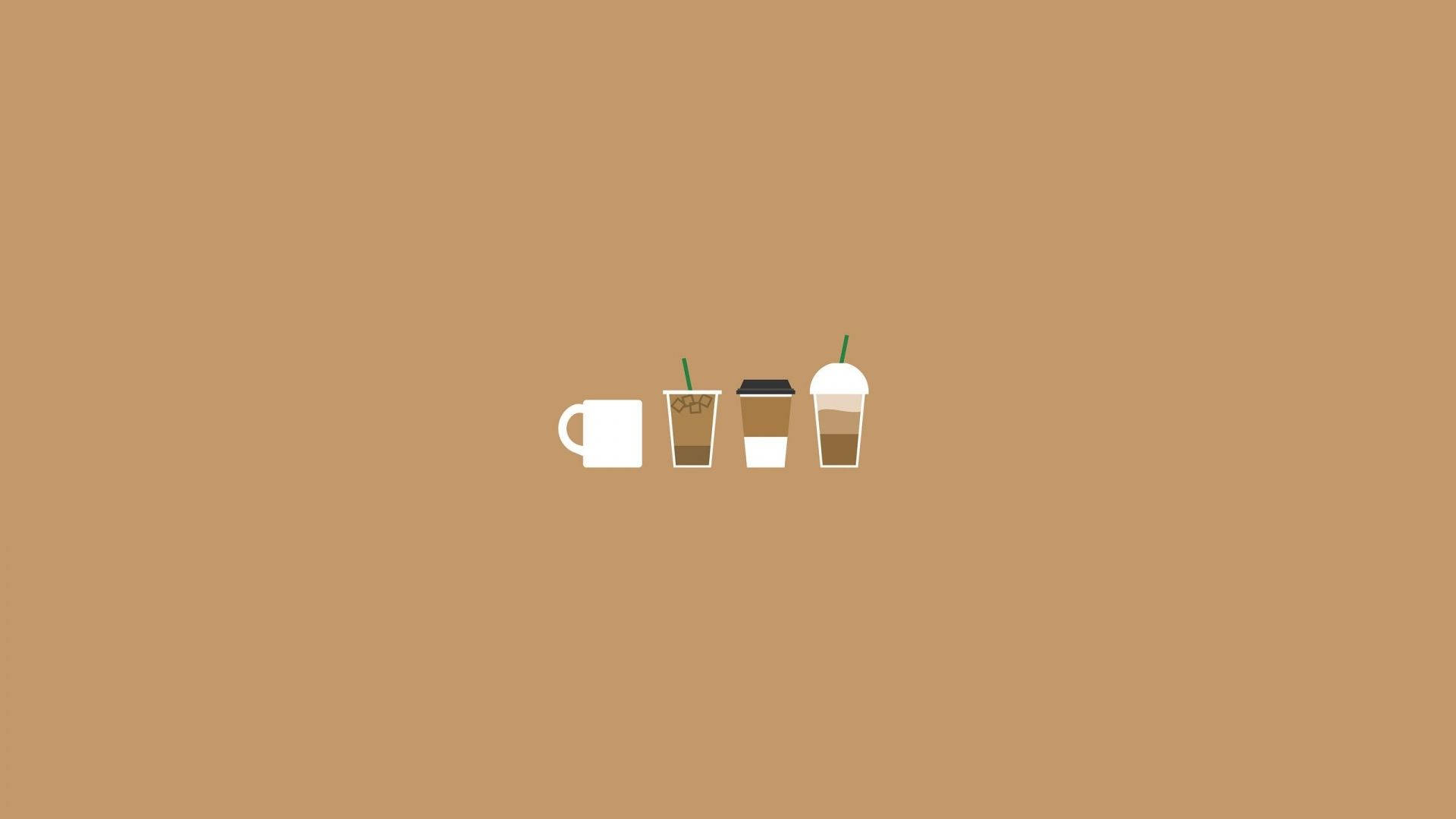 Pictograme de cafea pentru desktop estetic minimalist Fundal