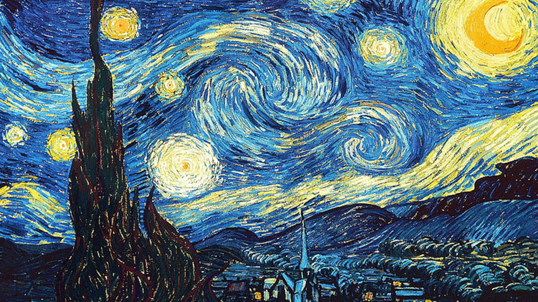 Pictura albastră Van Gogh Fundal