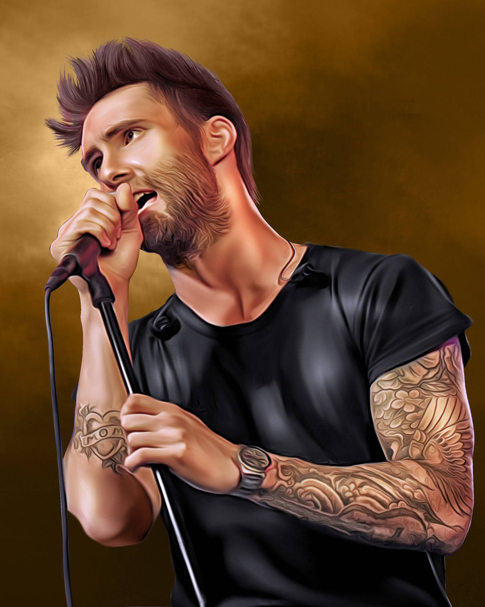 Pictură digitală Adam Levine Fundal