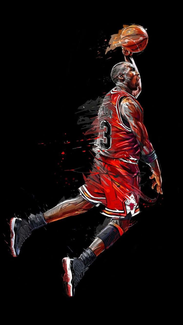 Pictură Digitală Michael Jordan pentru iPhone Fundal