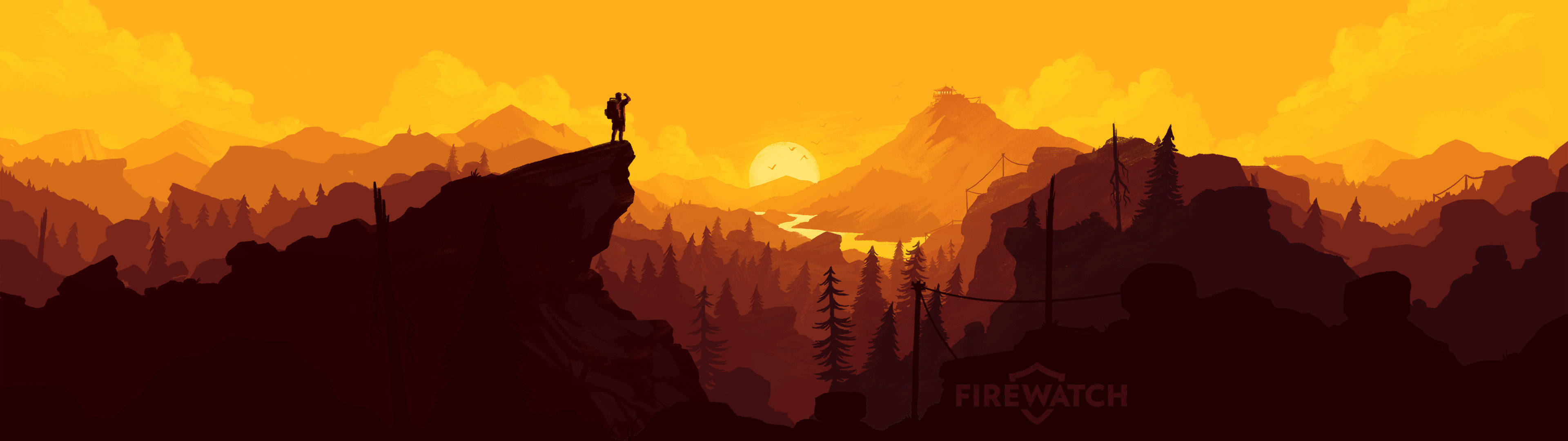 Pierde-te în aventura Dual Screen cu Firewatch. Fundal