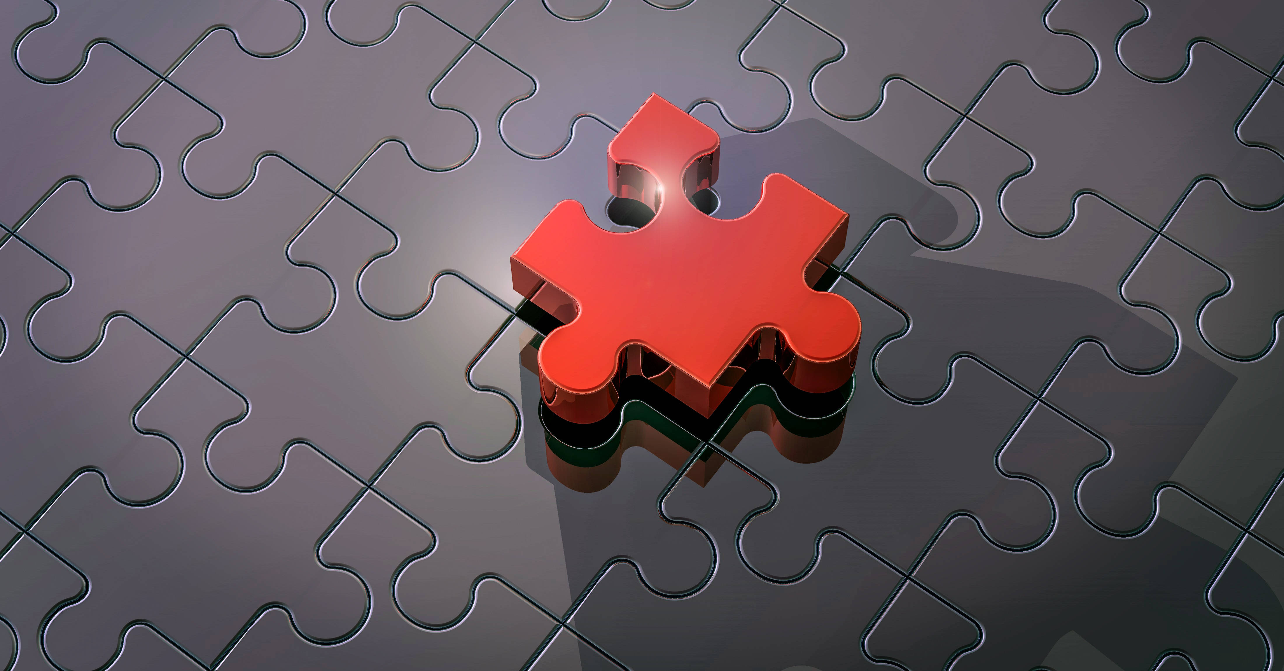 Piesă de puzzle 3D roșie Fundal
