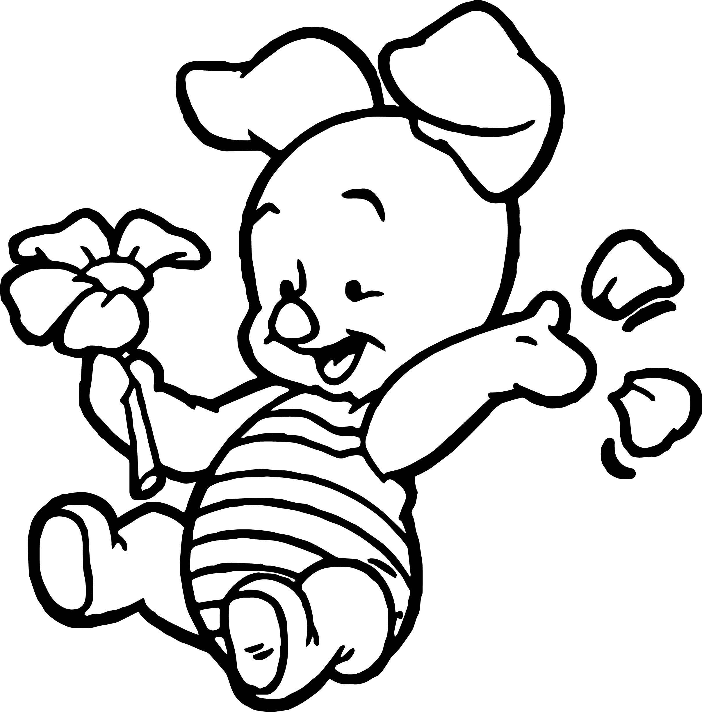 Piglet și Petalele de Flori Fundal