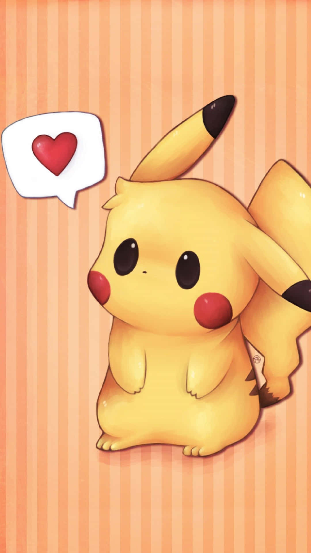 Pikachu Bebă drăguț artă portocalie Fundal