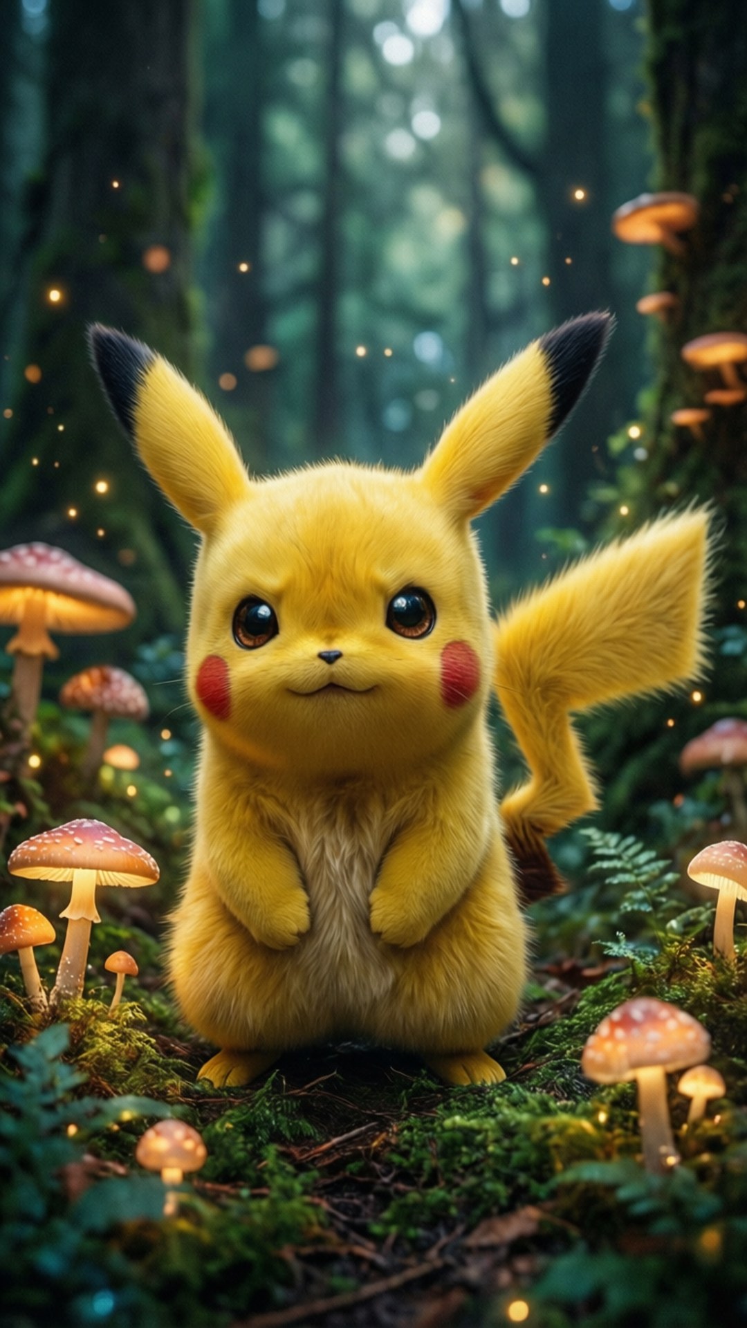 Pikachu în pădure magica Fundal