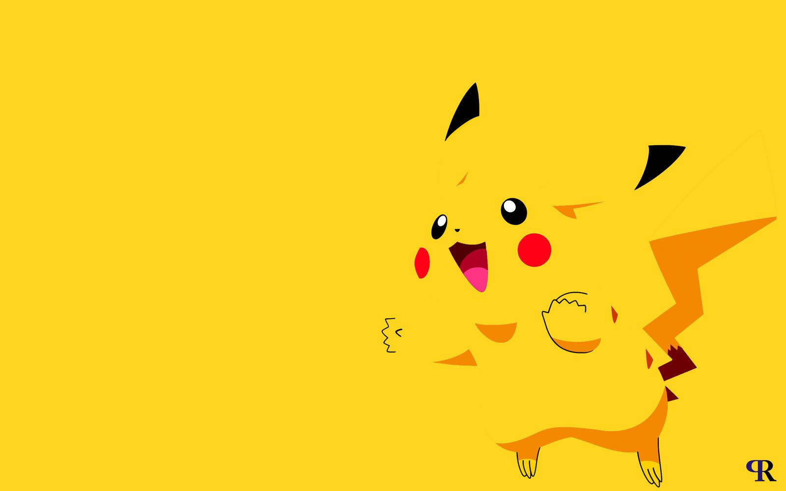 Pikachu în total galben Fundal