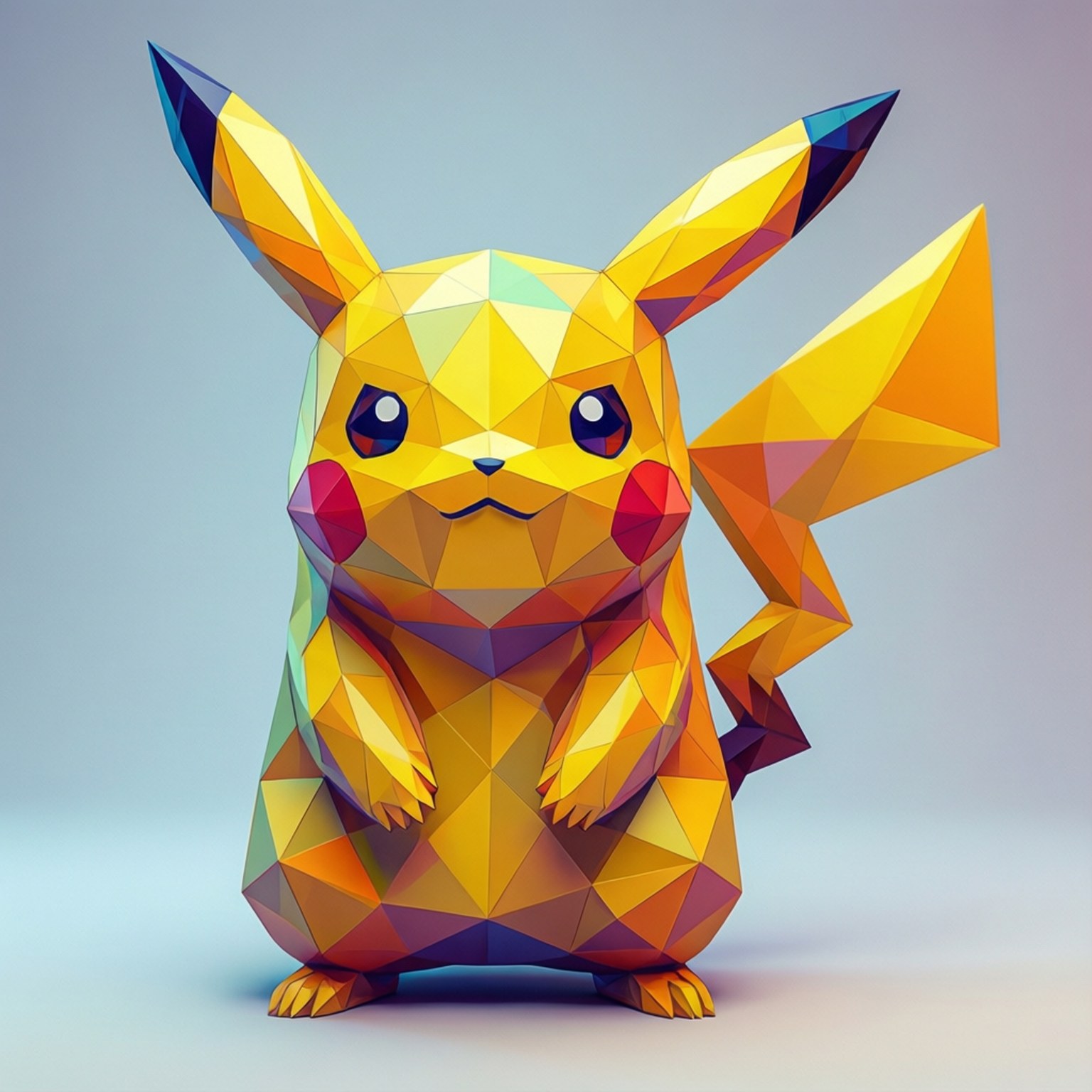 Pikachu Low Poly Fundal