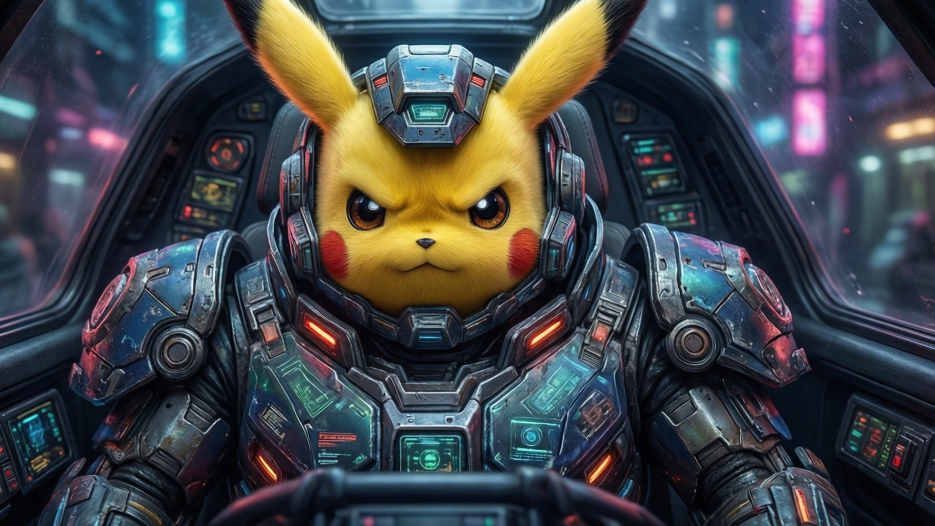 Pikachu Mecanic Fundal