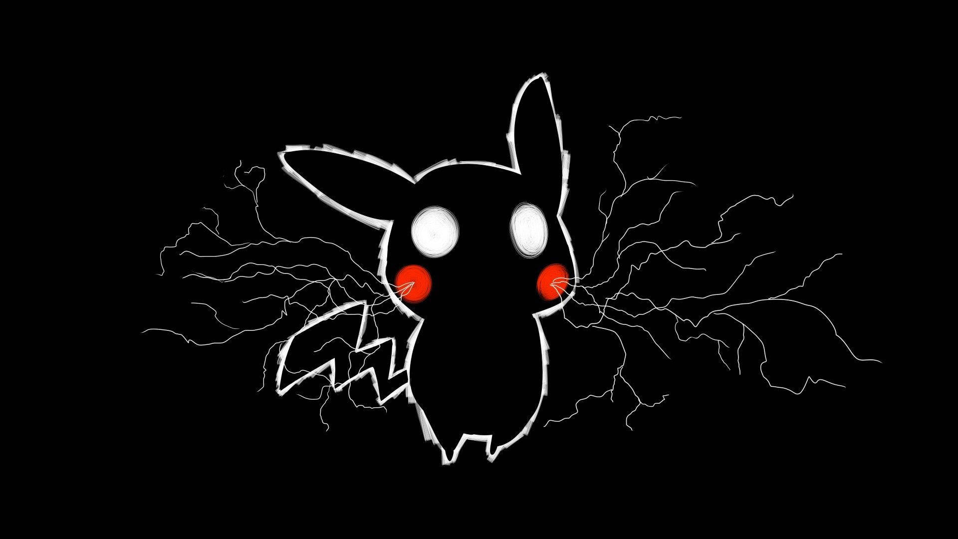 Pikachu Negru Drăguț Fundal
