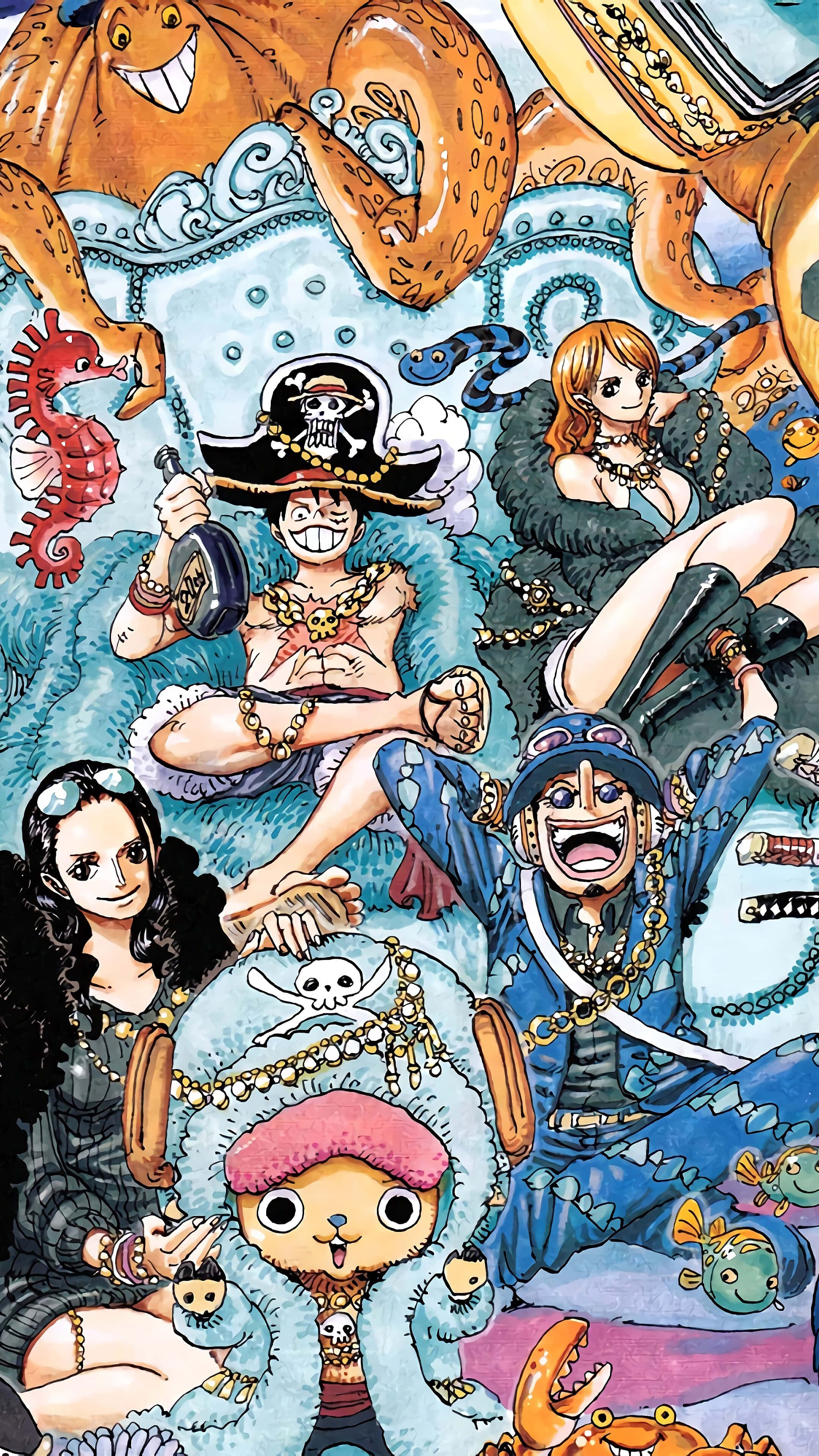 Pirații Pălăriei de Paie One Piece Anime Fundal