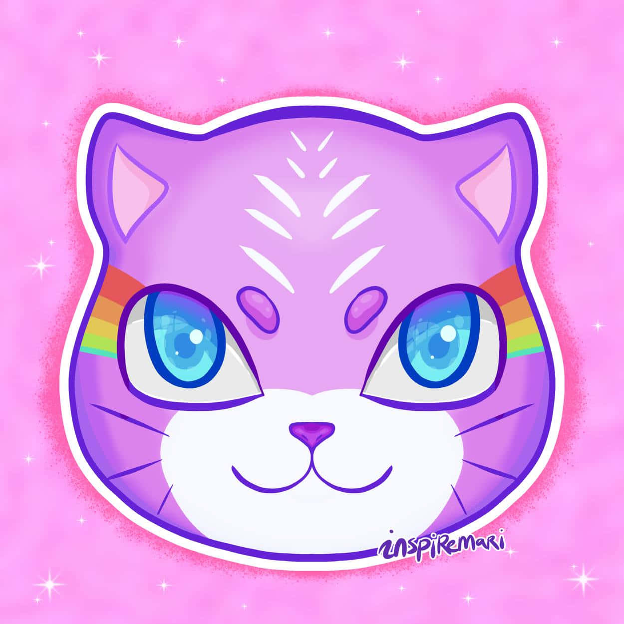 Pisică Anime Adorabilă Dormind Fundal