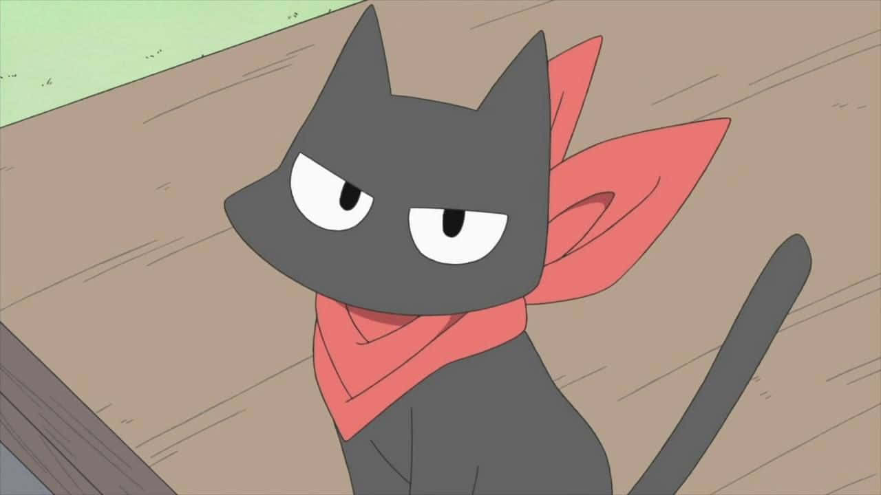 Pisică anime drăguță uitându-se la cameră Fundal