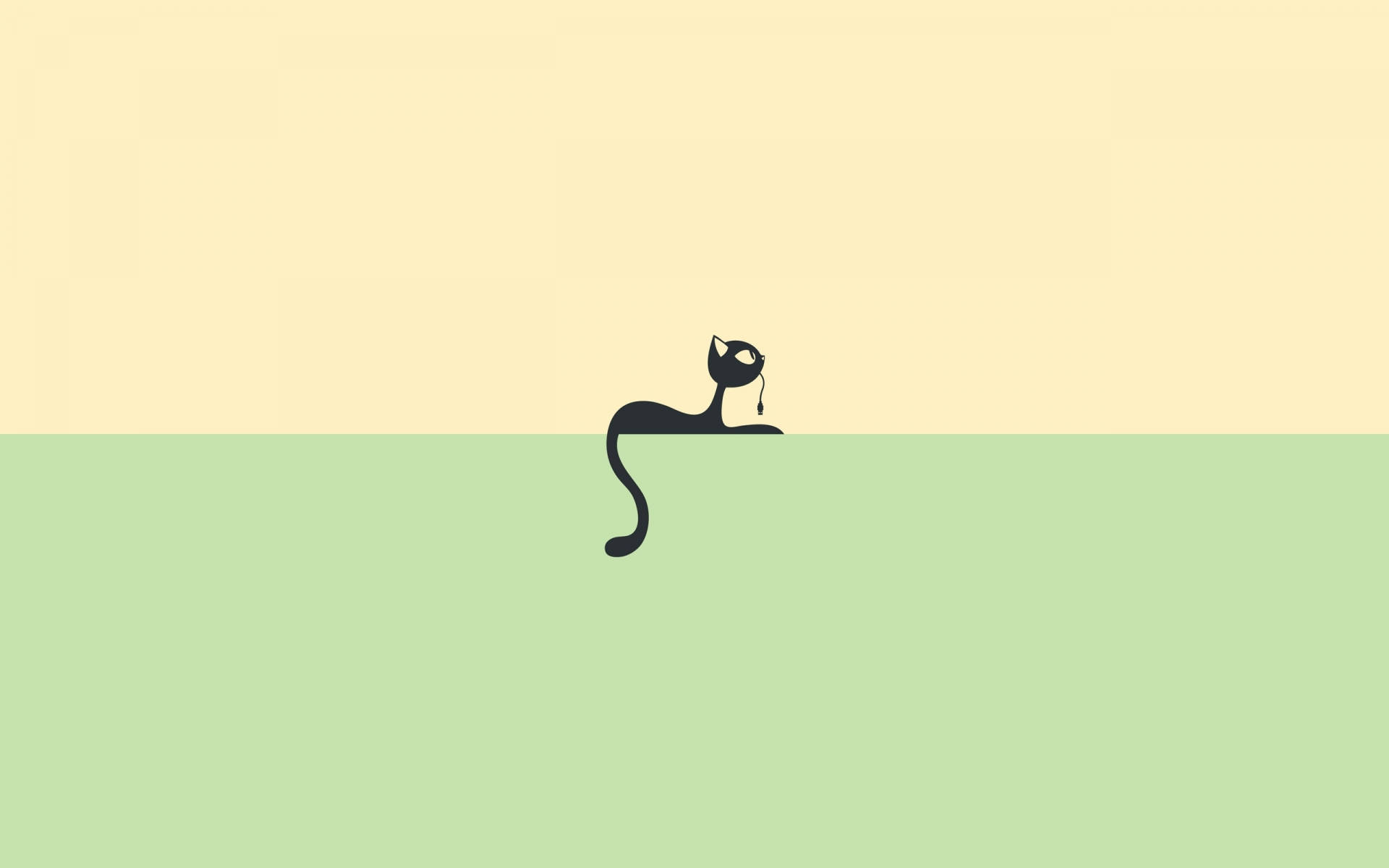 Pisică Calculator Minimalist Fundal