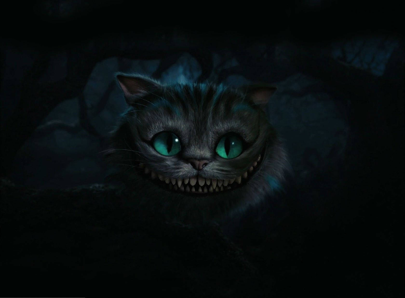Pisica Cheshire Misterioasă din Alice în Țara Minunilor Fundal