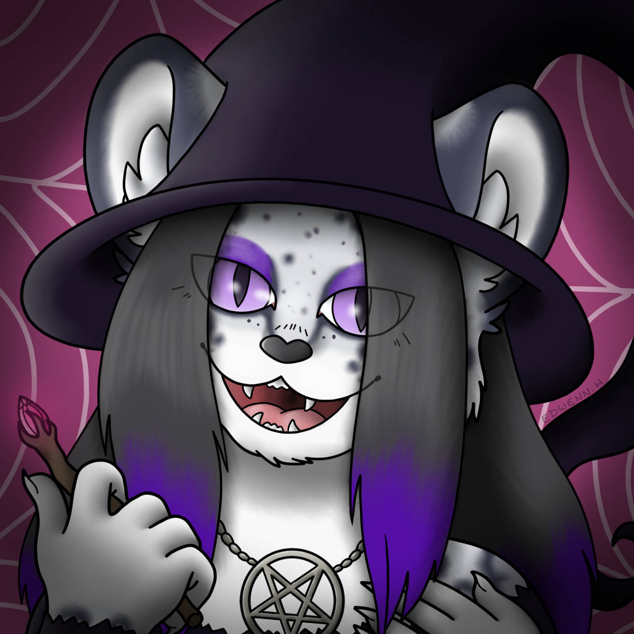 Pisică cu păr lung PFP de Halloween Fundal