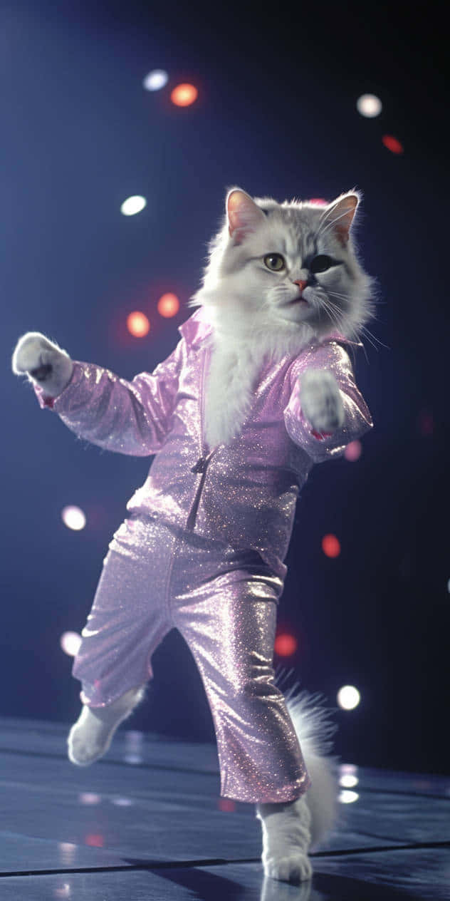 Pisică dansând disco.JPG Fundal