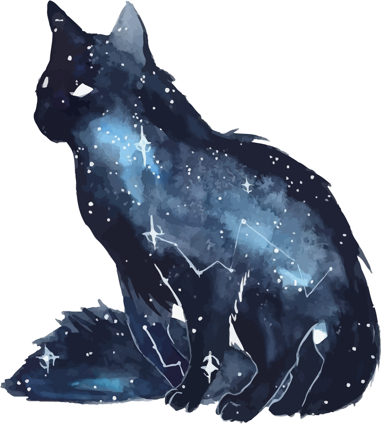 Pisică Galactică Cosmică.PNG Fundal