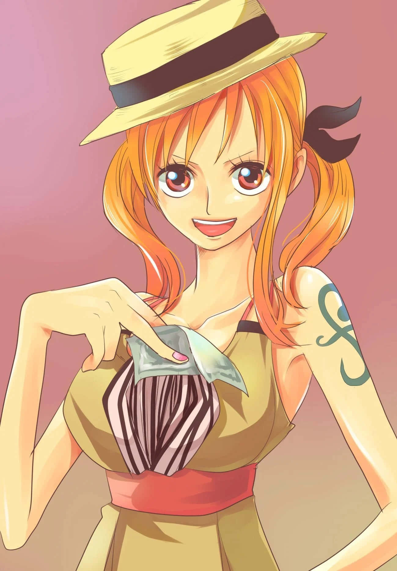 Pisica Hoț Nami One Piece Fundal
