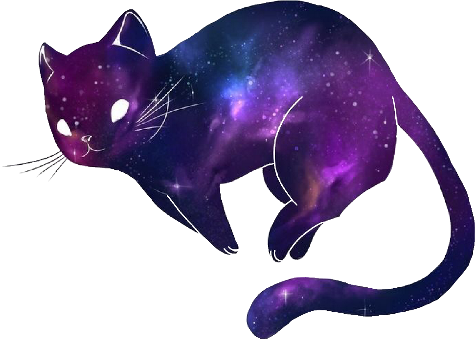 Pisică Kawaii Cosmică.PNG Fundal