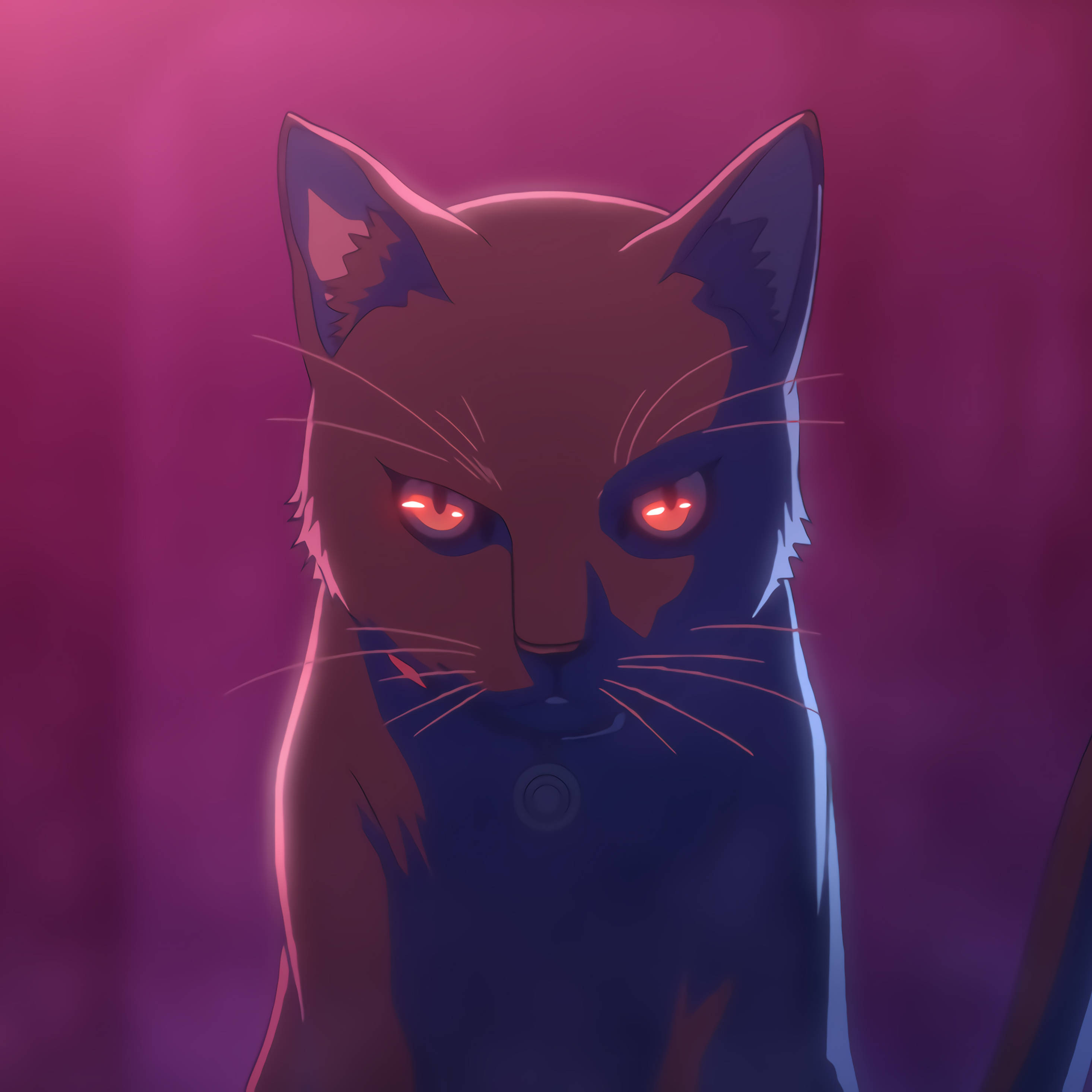 Pisică Neagră Anime Akudama Drive Fundal