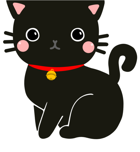 Pisică Neagră Kawaii Desen Animats Fundal