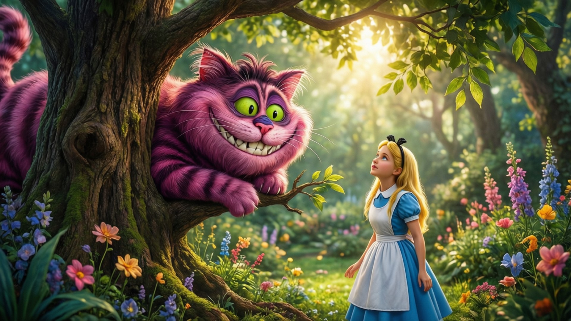 Pisica și Alice Fundal