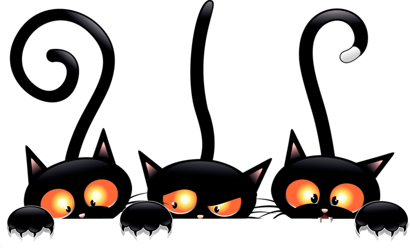 Pisici negre desenate Peekaboo Fundal