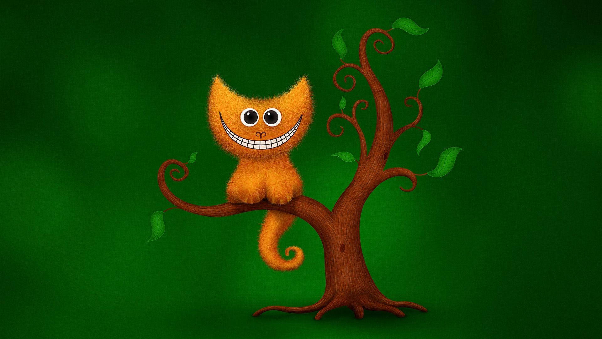 Pisicuță Cheshire din desene animate Fundal