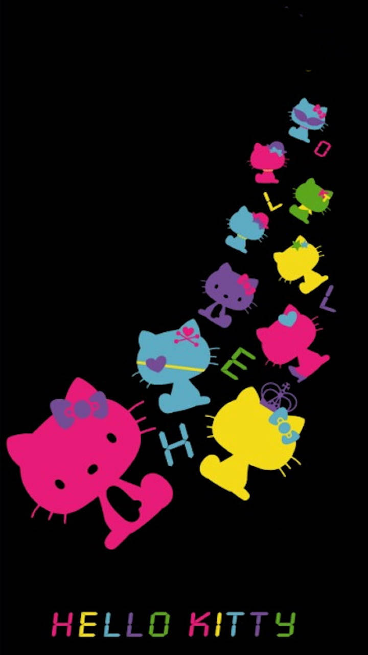 Pisicuță Hello Kitty Neagră, Jucăușă și Misterioasă Fundal