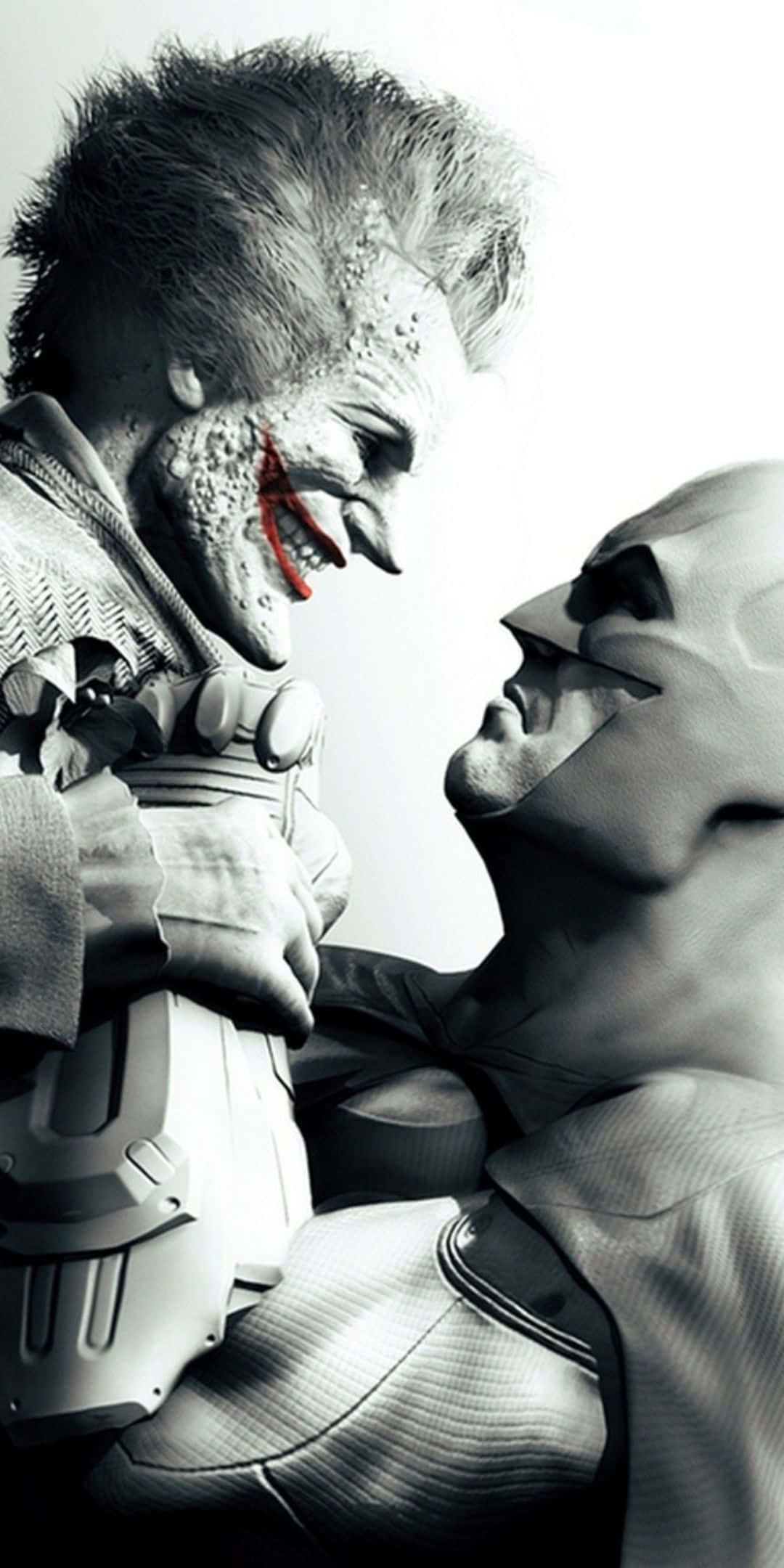 Pixel 3 Joker și Batman Arkham City Fundal Alb-Negru al Jocului Video Fundal