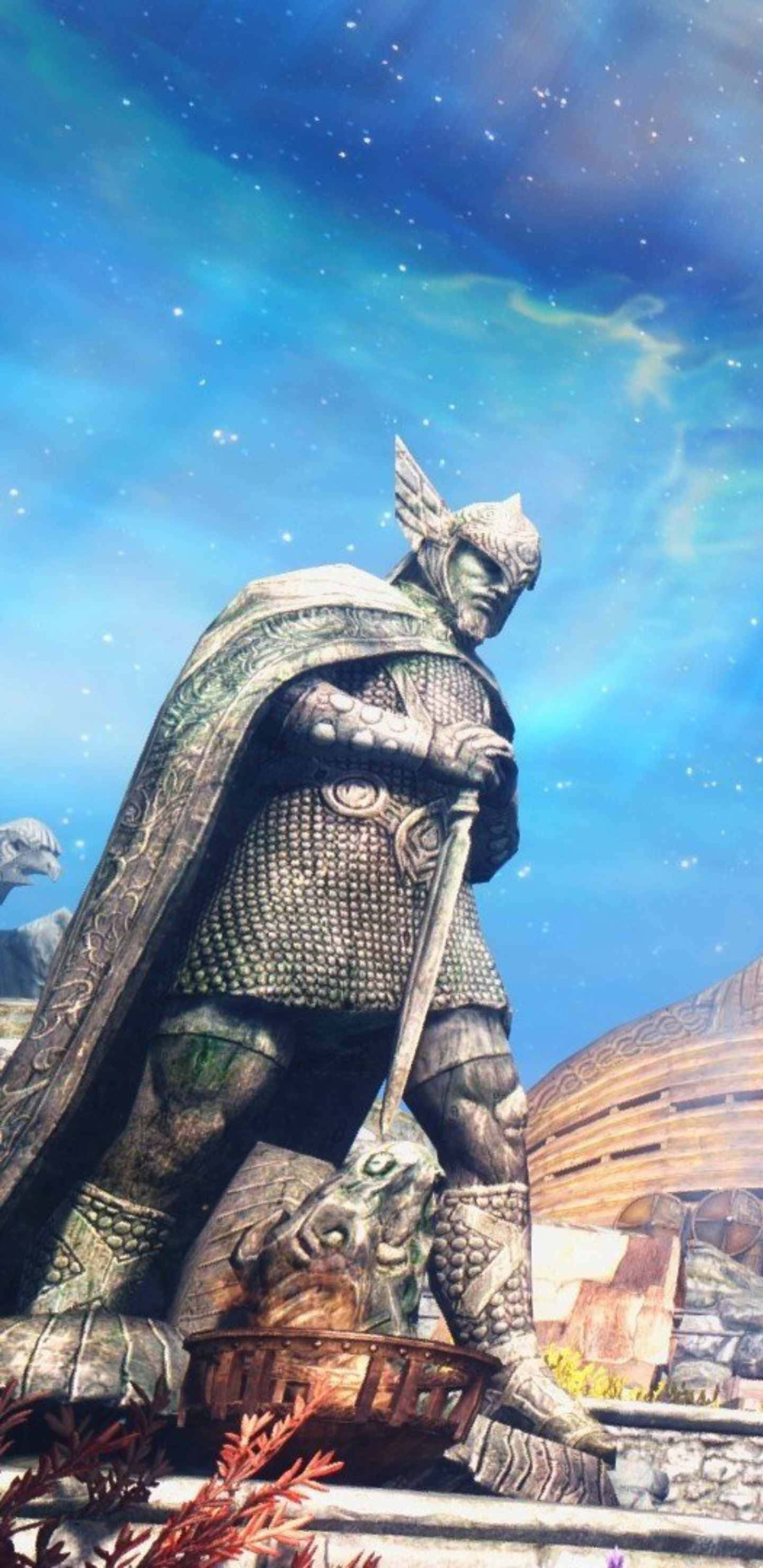 Pixel 3xl The Talos Principle Fundal Statuia lui Talos în Soare Fundal