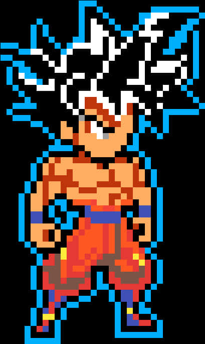 Pixel Art Goku Ultra Instinct Fundal
