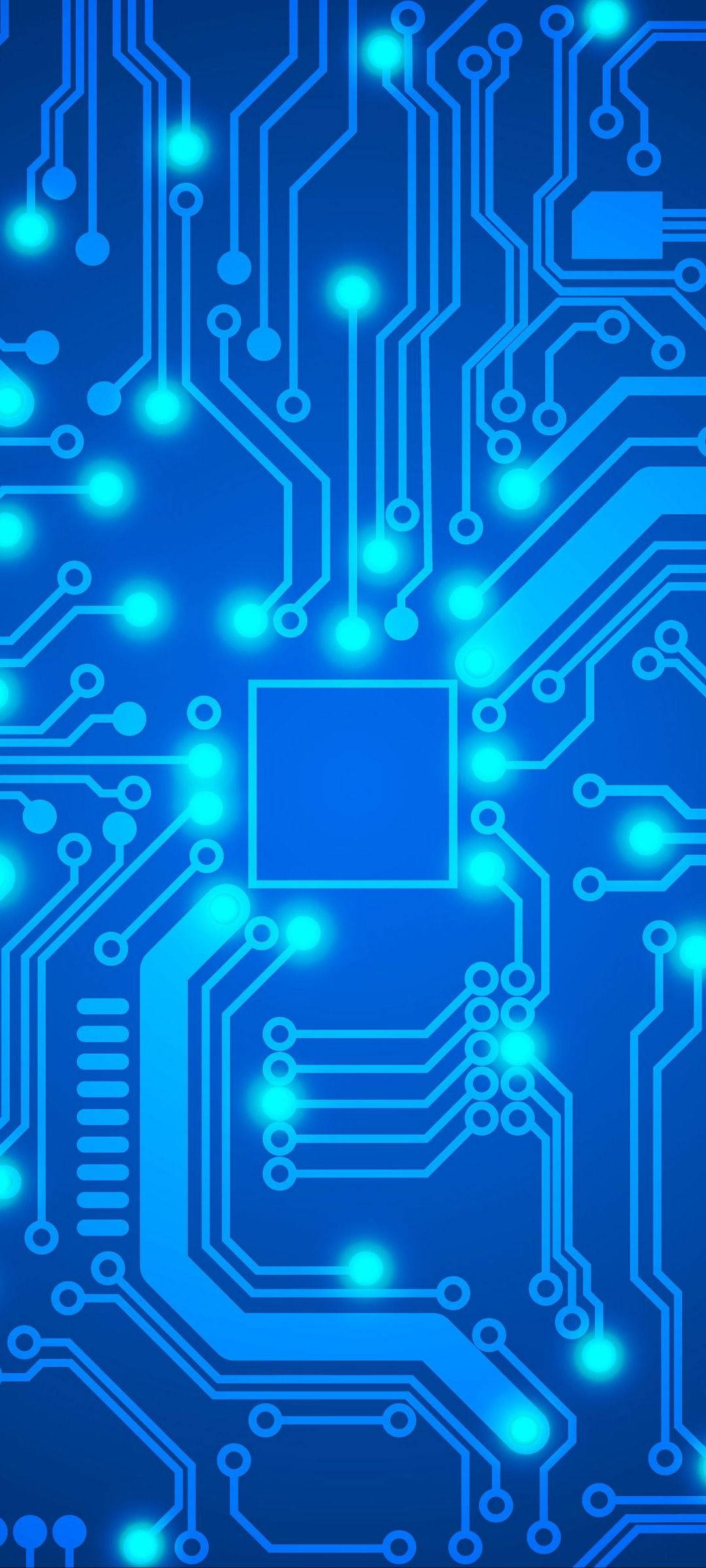 Placă de Bază Albastră Neon Telefon Fundal