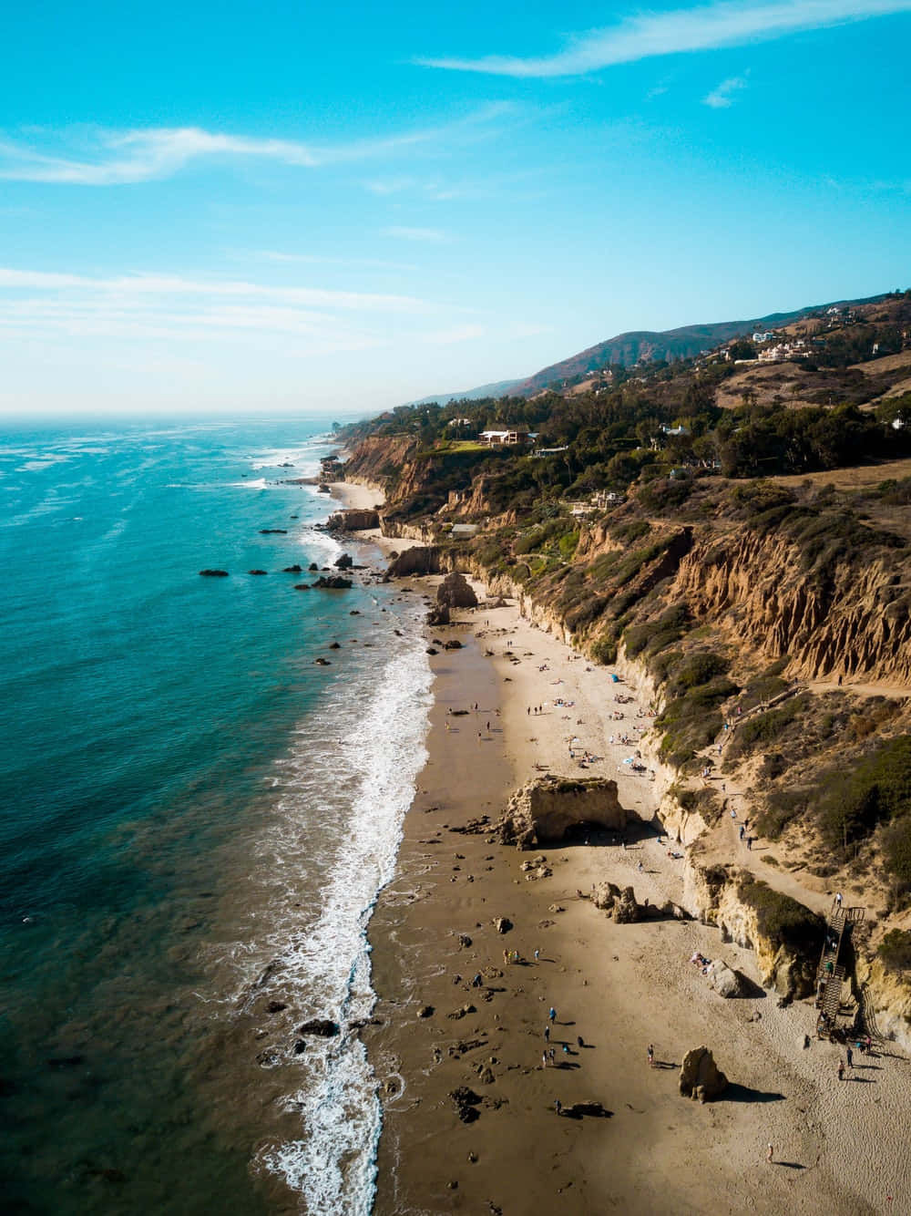 Plaja El Matador State Beach Creasta Muntelui Fundal Android Malibu Fundal