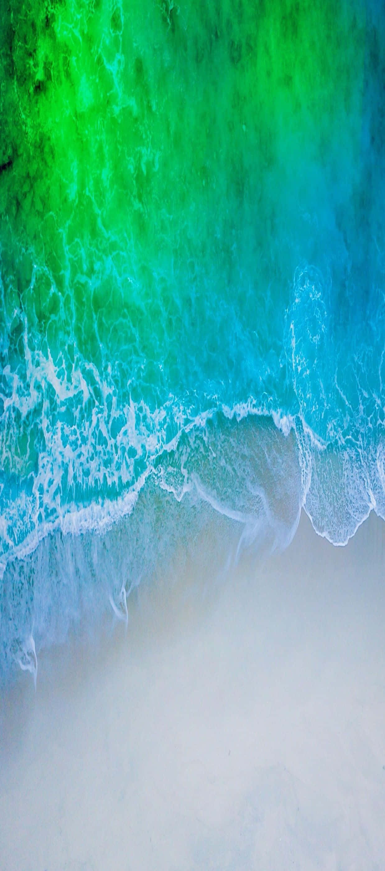 Plajă Minimalistă Albastră-Verde Imagine iPhone Fundal