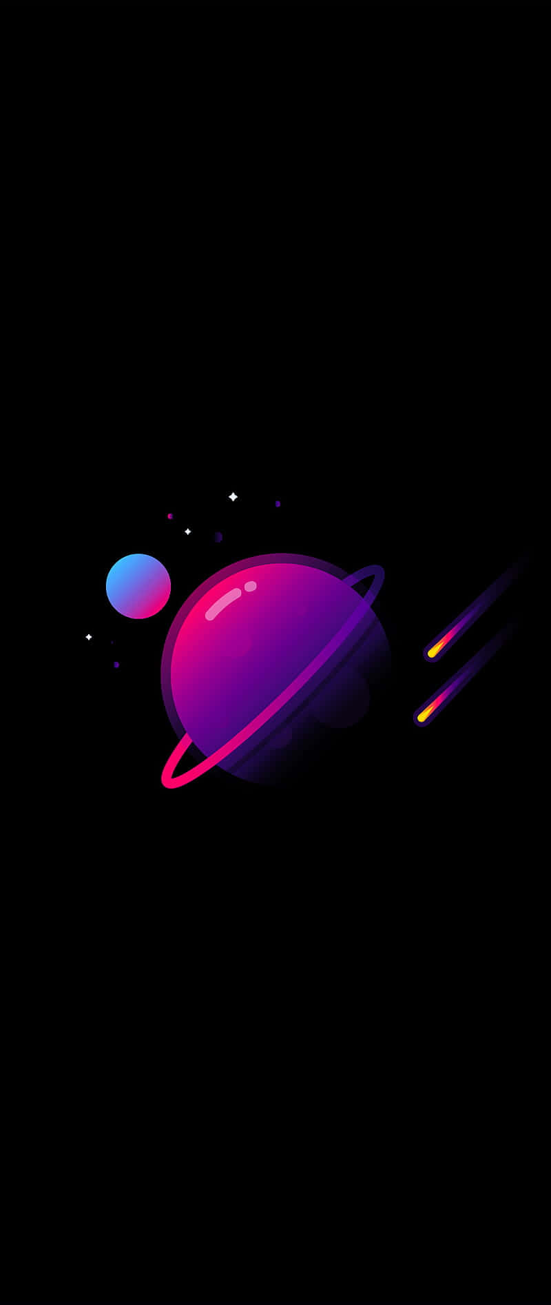 Planetă Mov pe Ecran Super Amoled Fundal