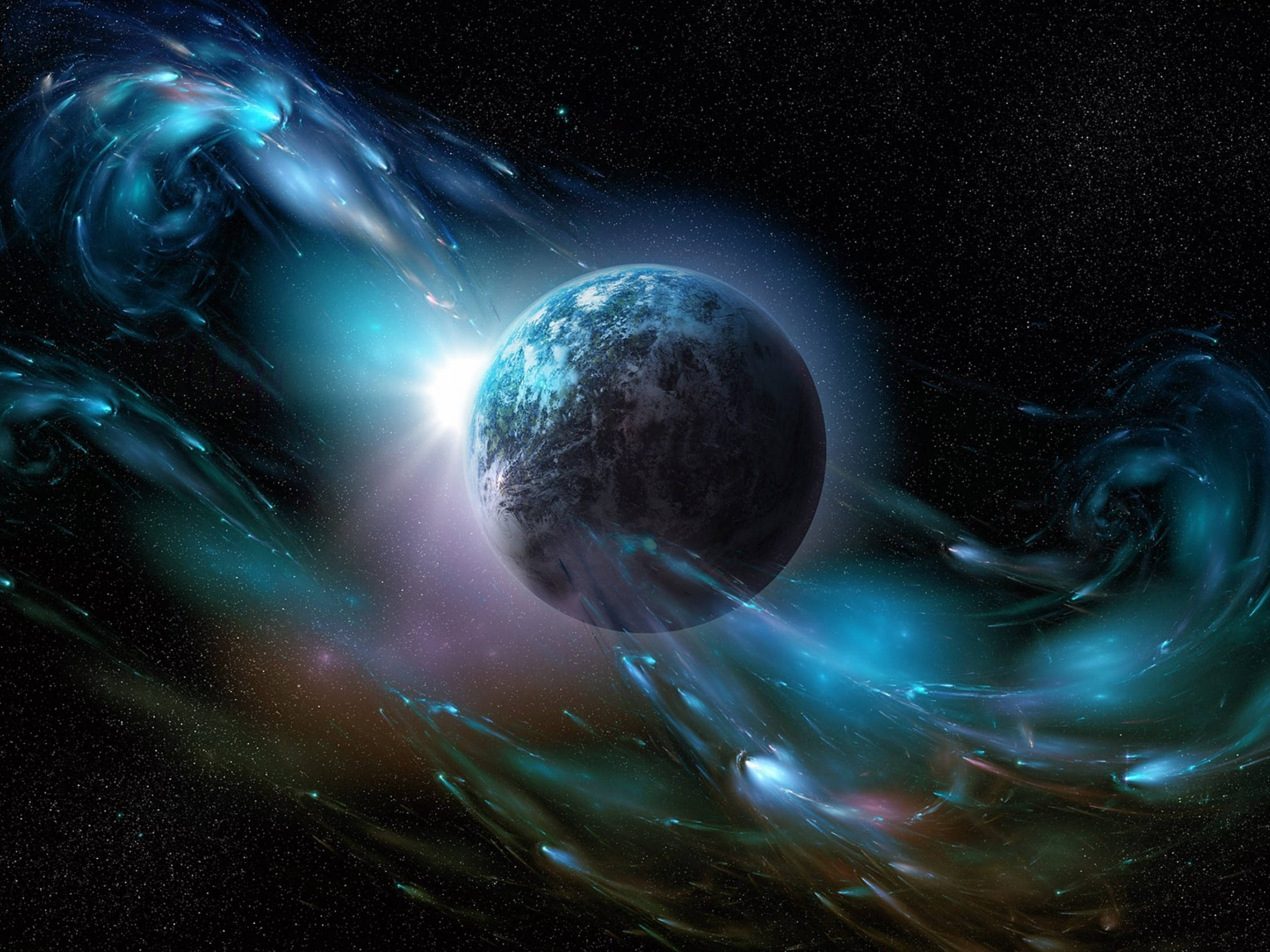 Planeta Pământ Luminoasă Galaxie Live Fundal