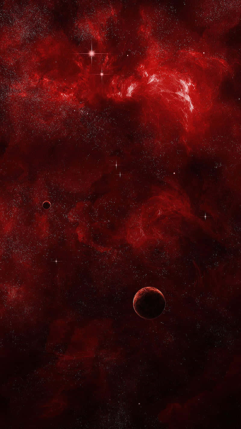 Planetă Roșie în Spațiu Fundal