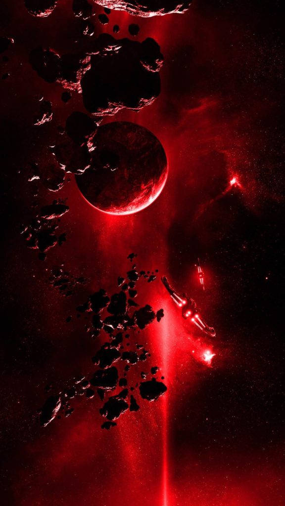 Planetă Roșie și Galaxie Fundal iPhone Fundal