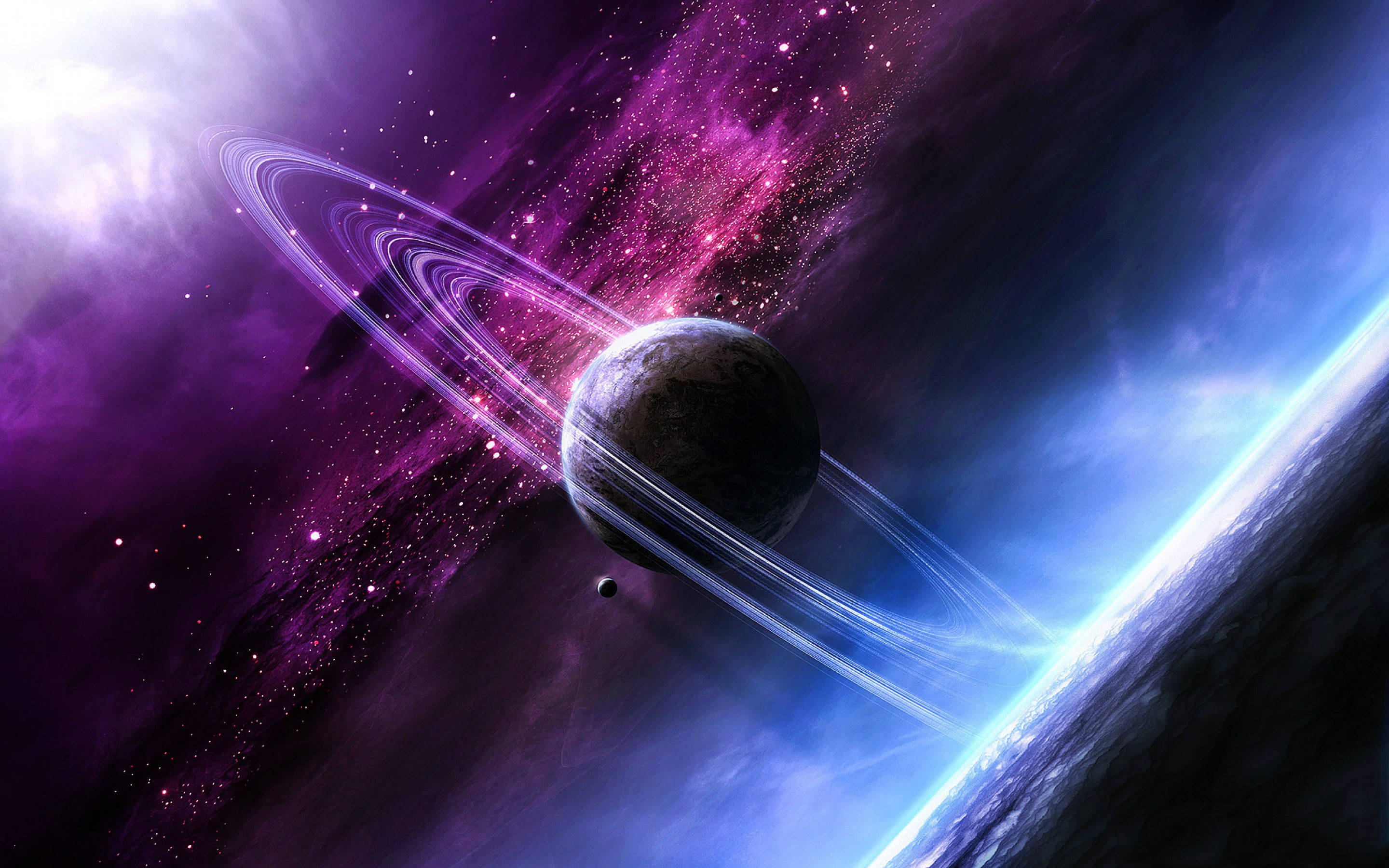 Planeta Saturn în stil estetic spațial Fundal