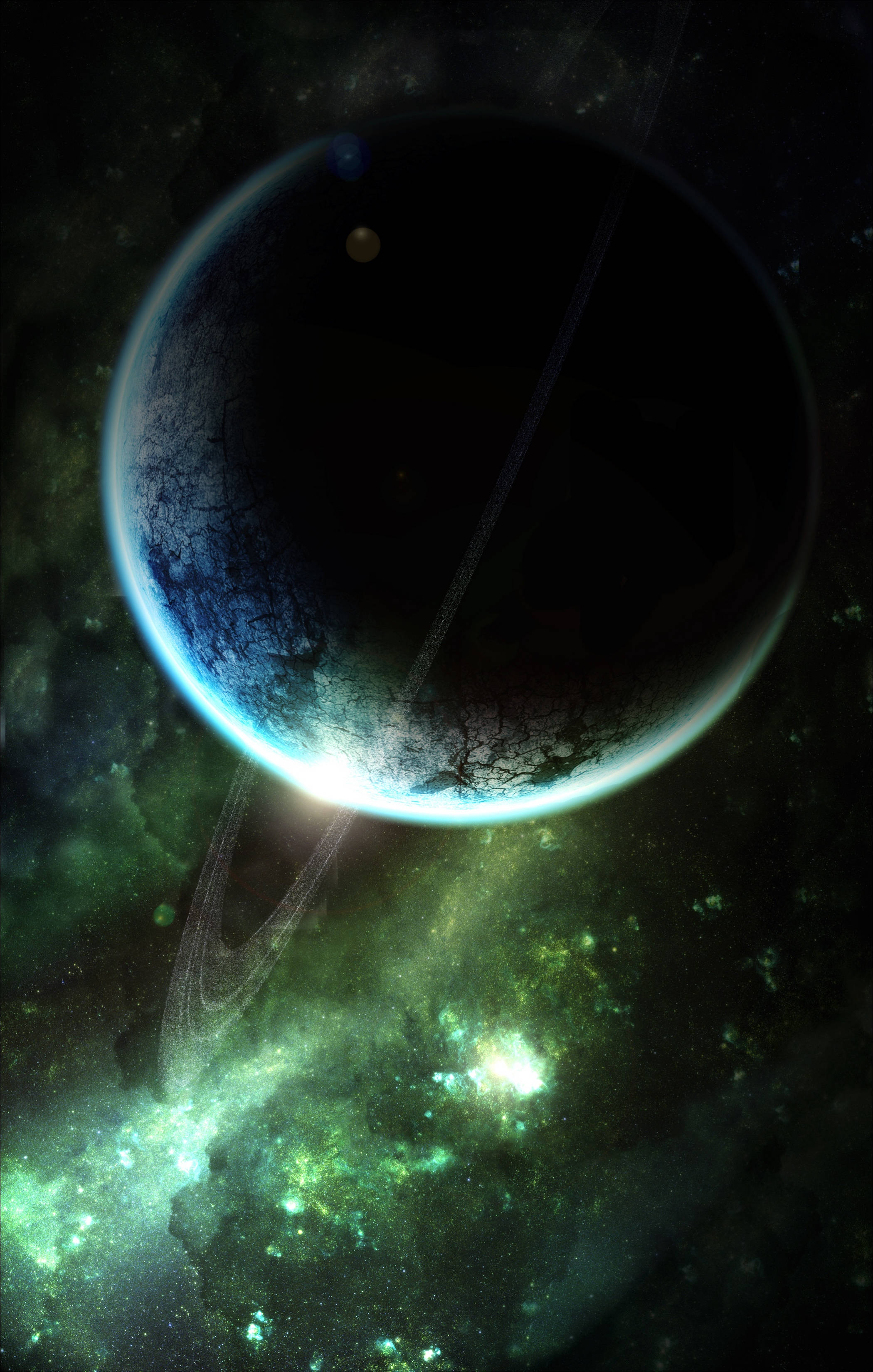 Planeta Saturn în Spațiul Exterior Fundal