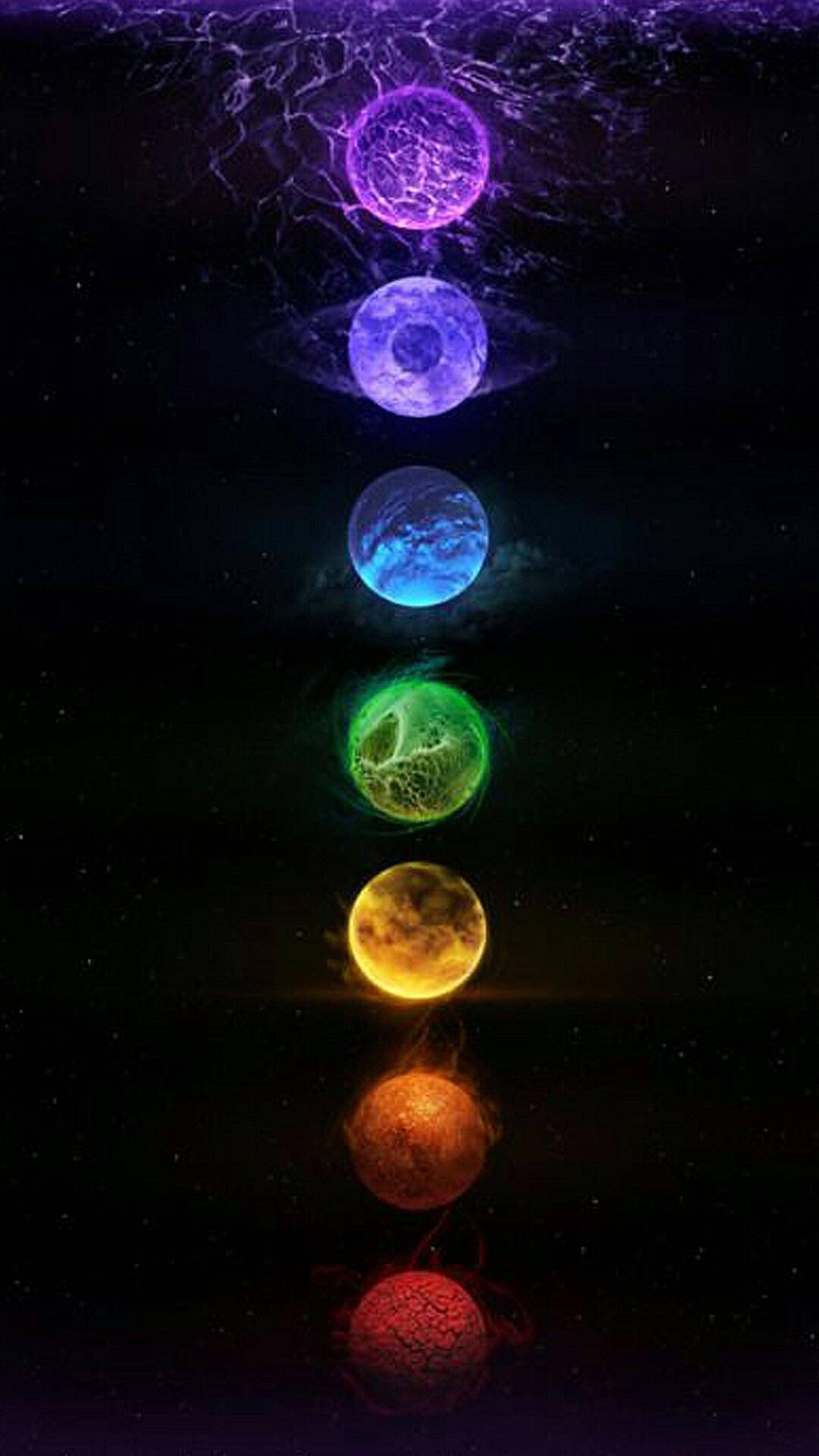 Planete întunecate cu estetică psihedelică Fundal