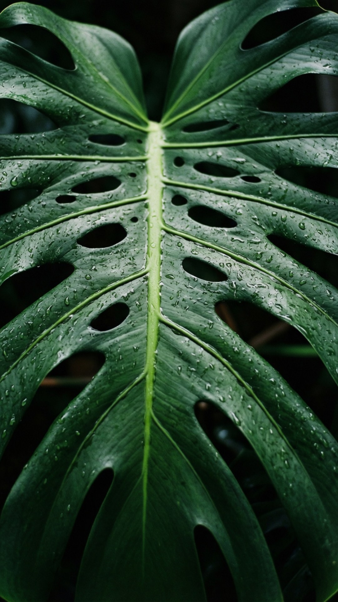 Ploaie pe Monstera Fundal