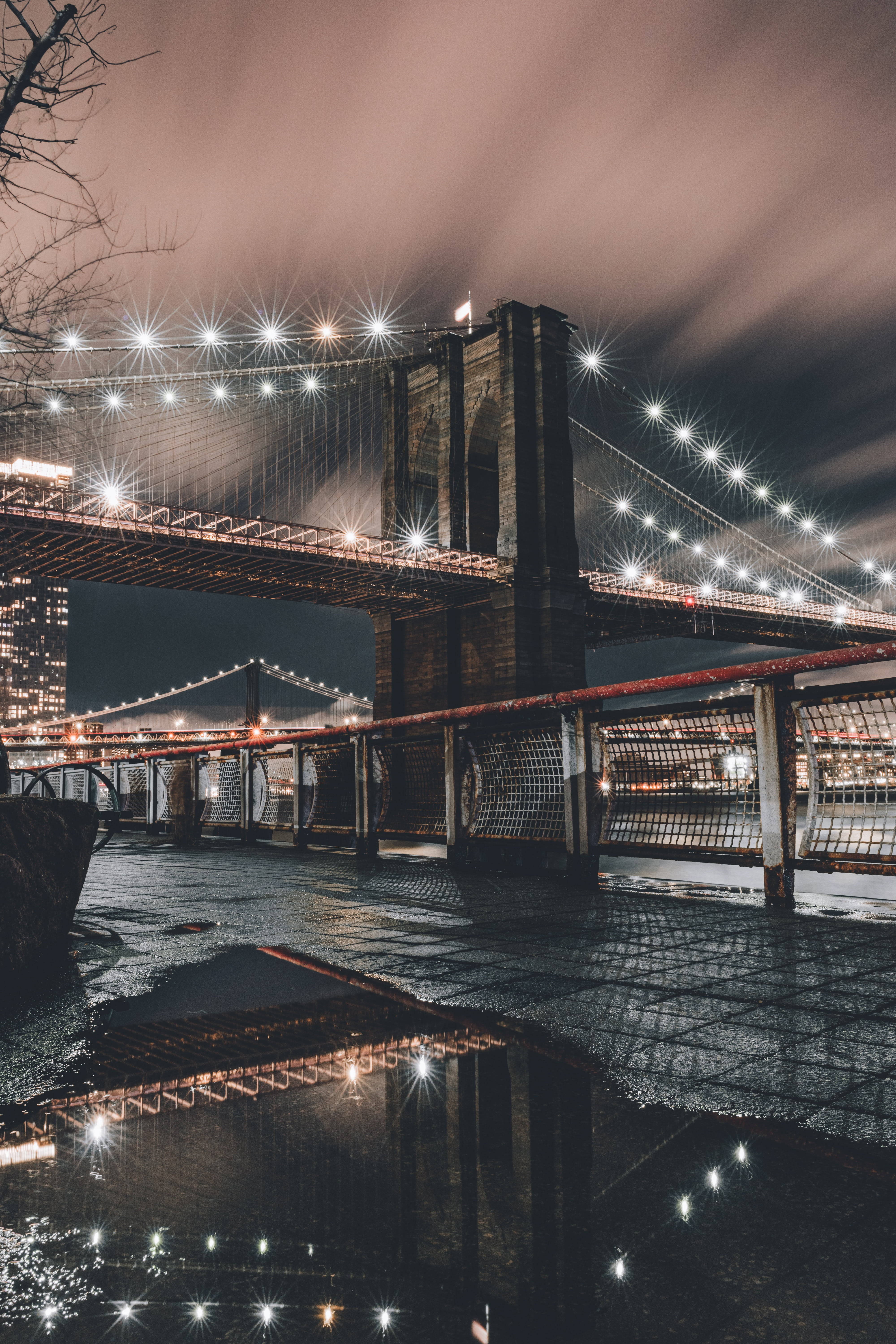 Podul Brooklyn New York noaptea iPhone Fundal