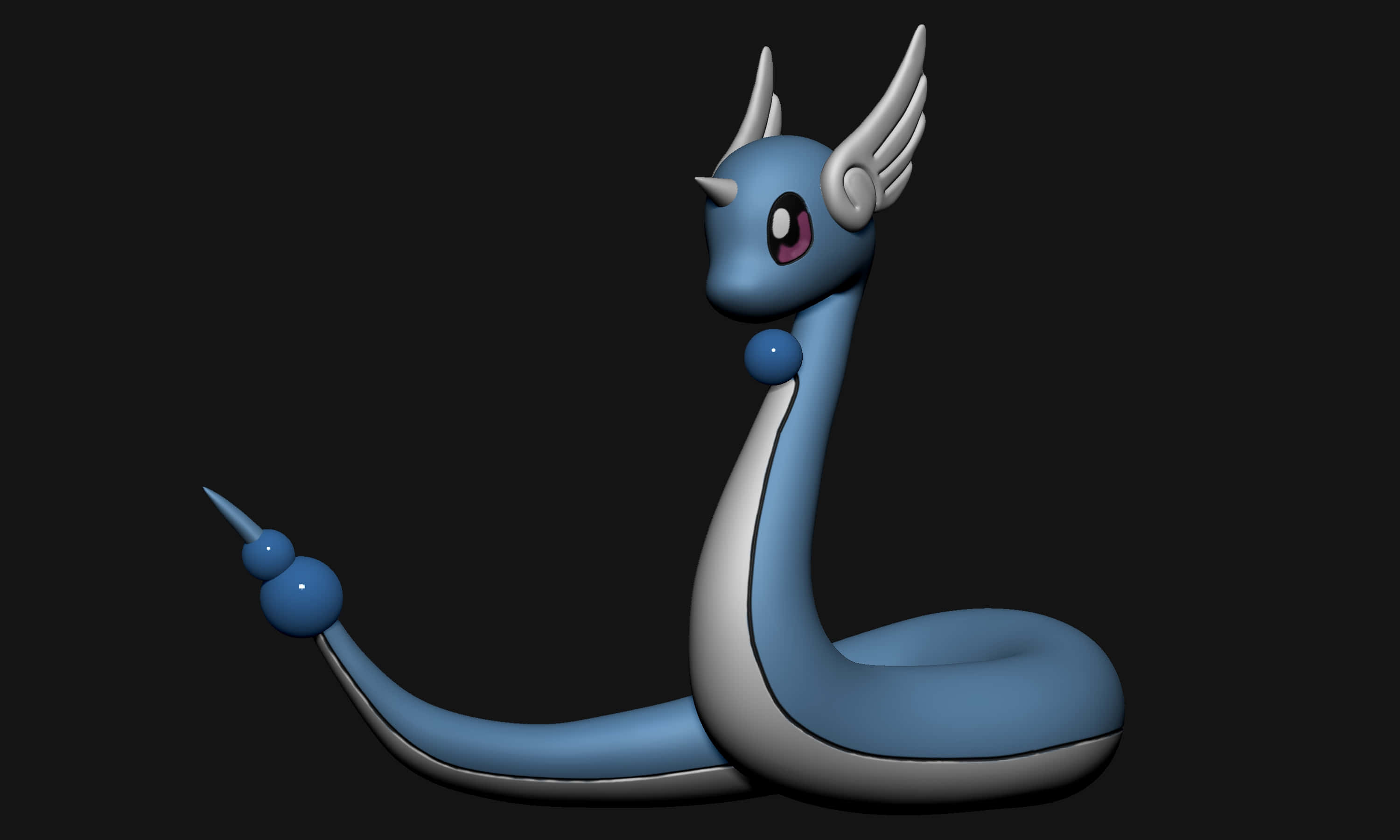 Pokemon Dragonair 3D Pe Fundal Negru Fundal